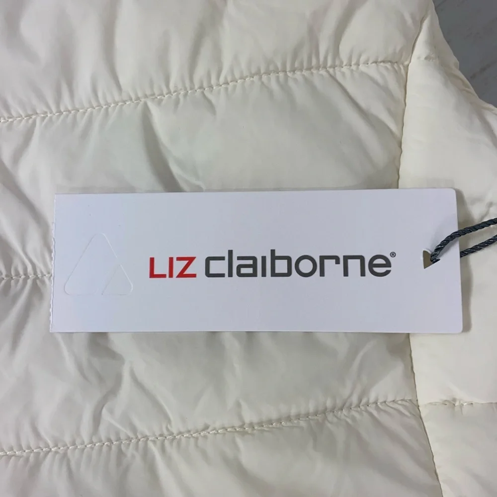 Liz Claiborne Quilted Puffer Vest Jacket Cream Ivory Women’s Sz S NWT - Picture 6 of 8
